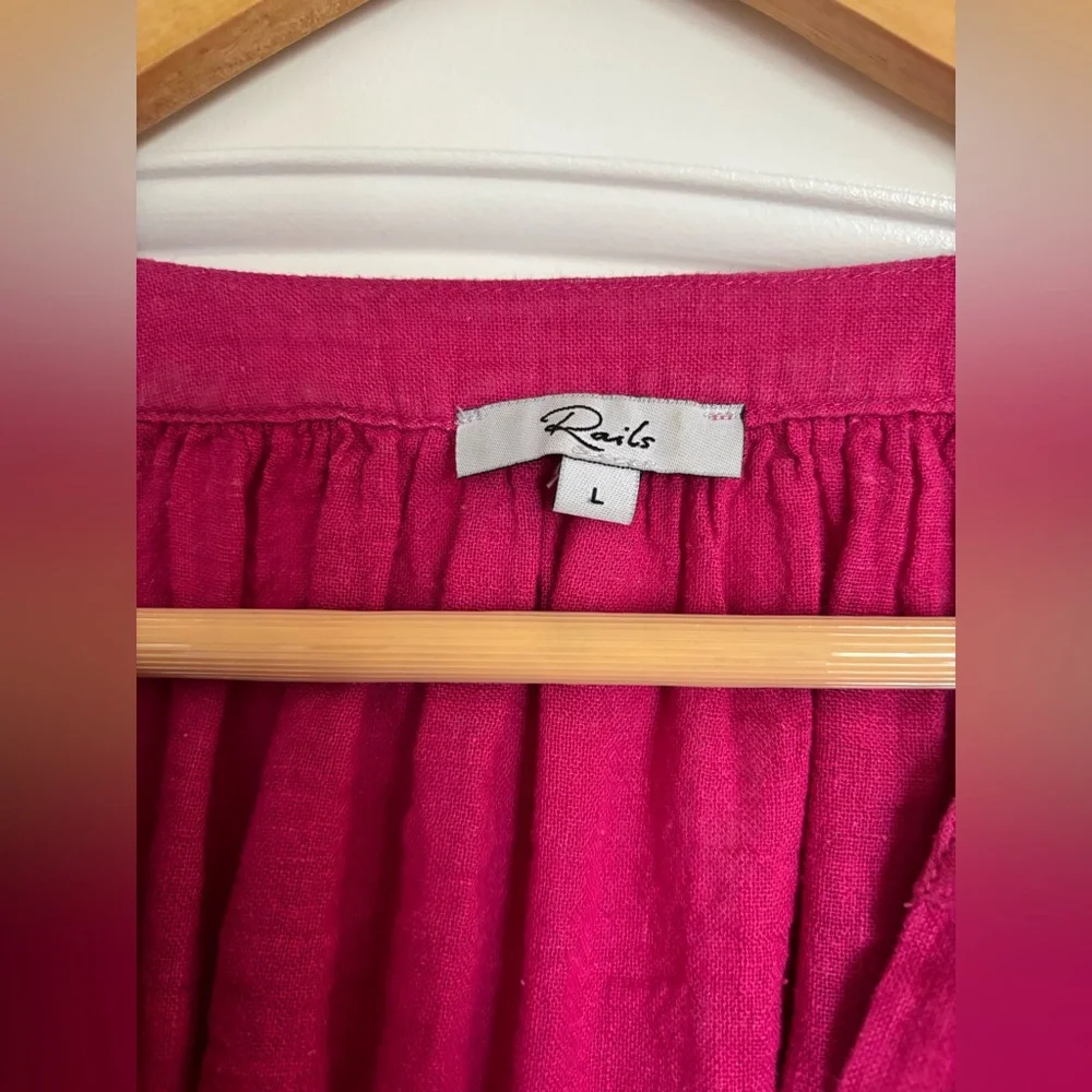 Rails fucsia linen blouse size L. EUC - Picture 6 of 8